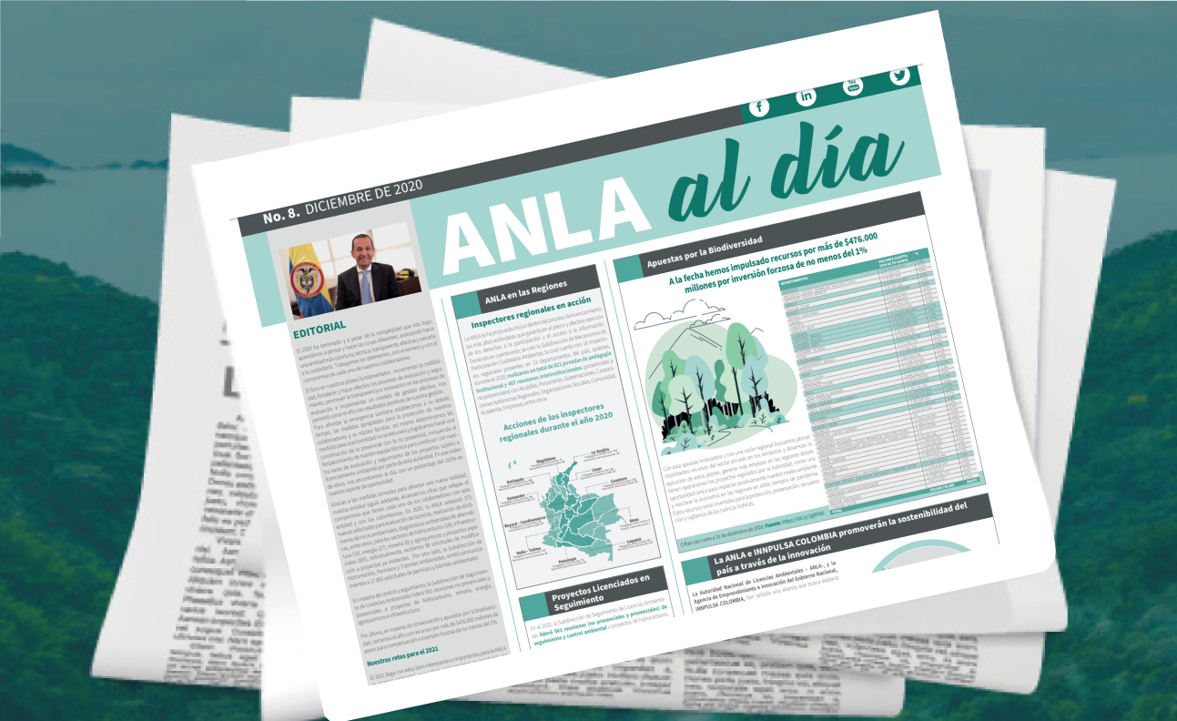 Ingrese a ver la edición número 8 del boletín ANLA al día