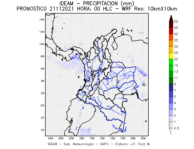 Gráfica Mapa Precipitación IDEAM