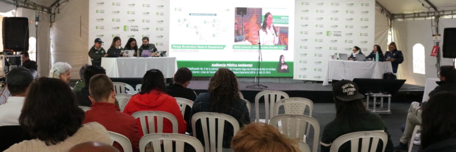 Imagen en sitio de la Audiencia Pública Ambiental de modificación del proyecto "Segundo refuerzo de red en el área oriental: línea de transmisión La Virginia – Nueva Esperanza”